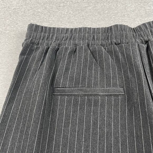 Noisy May Pants Womens XL Gray Pinstripe High Waist Pull On Split Hem Trousers - Picture 15 of 16